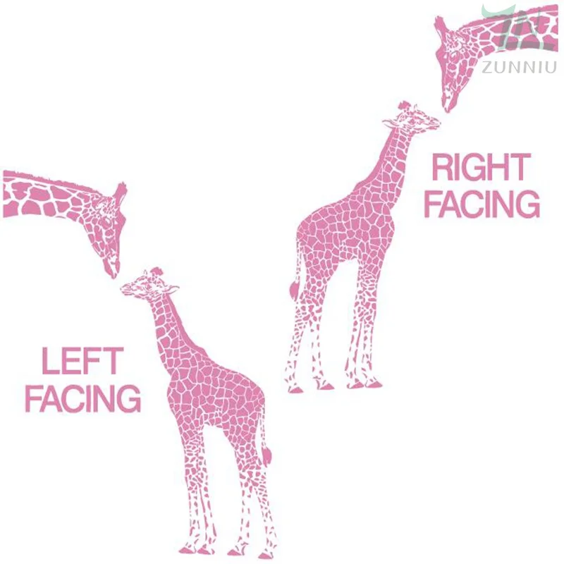ZN N194 жираф и детские наклейки на стену в форме жирафа животные виниловые настенные художественные детские наклейки для девочек настенные наклейки s для детской комнаты - Цвет: Розовый