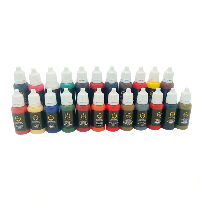 

23 Colors Permanent Eyebrow Lipstick Microblading Pigment Ink for Lip Tattoo Ink Watermark Body Machine Tattoo Ink Material