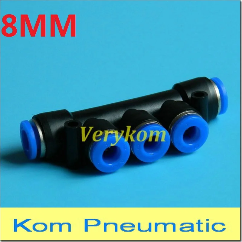 

Free Shipping Verykom Pneumatic 5 Way APK-8 Push In 8mm Tube Air Fitting Union Triple Multiple Pipe Connector PK-8 PK-08 8MM-8MM