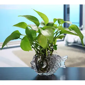 

Creative Home Decoration Mini Fish Glass Vase Glass Hydroponic Vase Jarrones Decorativos Moderno Wedding