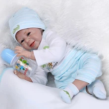 22 дюйма 55 см Силиконовая виниловая кукла-Реборн, Реалистичная кукла для новорожденного, лучший рождественский подарок для ребенка/маленькой девочки, brinquedos