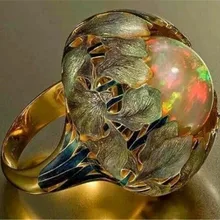 Модное красочное Винтажное кольцо с драгоценным камнем женское золотое Ювелирное кольцо