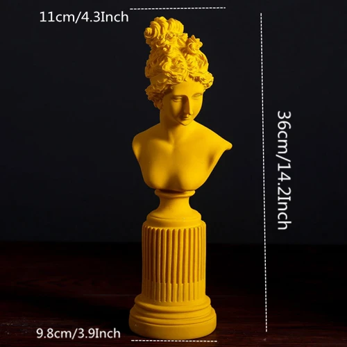 VILEAD, 36 см, статуэтки богини из смолы, Freya, для гостиной, дома, Художественная Скульптура, для кабинета, окна, креативный портрет, украшение, подарки - Цвет: Yellow Freya Goddess