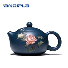 220 мл знаменитый yixing нарисованный вручную цветок узор Фиолетовый Глиняный заварочный чайник Винтажный Зеленый чай Zisha Xishi горшок чайный набор кунг-фу чайник подарок