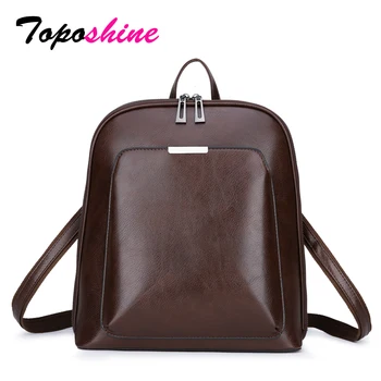 

Toposhine Vintage Backpack Female Leather Women's backpack Large Capacity School Girls Bag Leisure Shoulder Bags for Women 2020