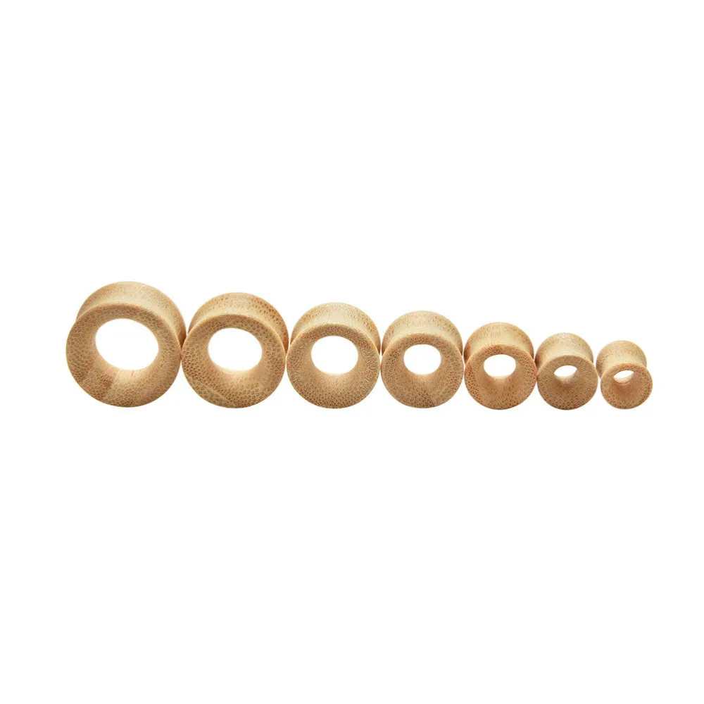 8 20mm Ear Gauge Plugs Expander Body Jewelry Smooth Bamboo Saddle Ear