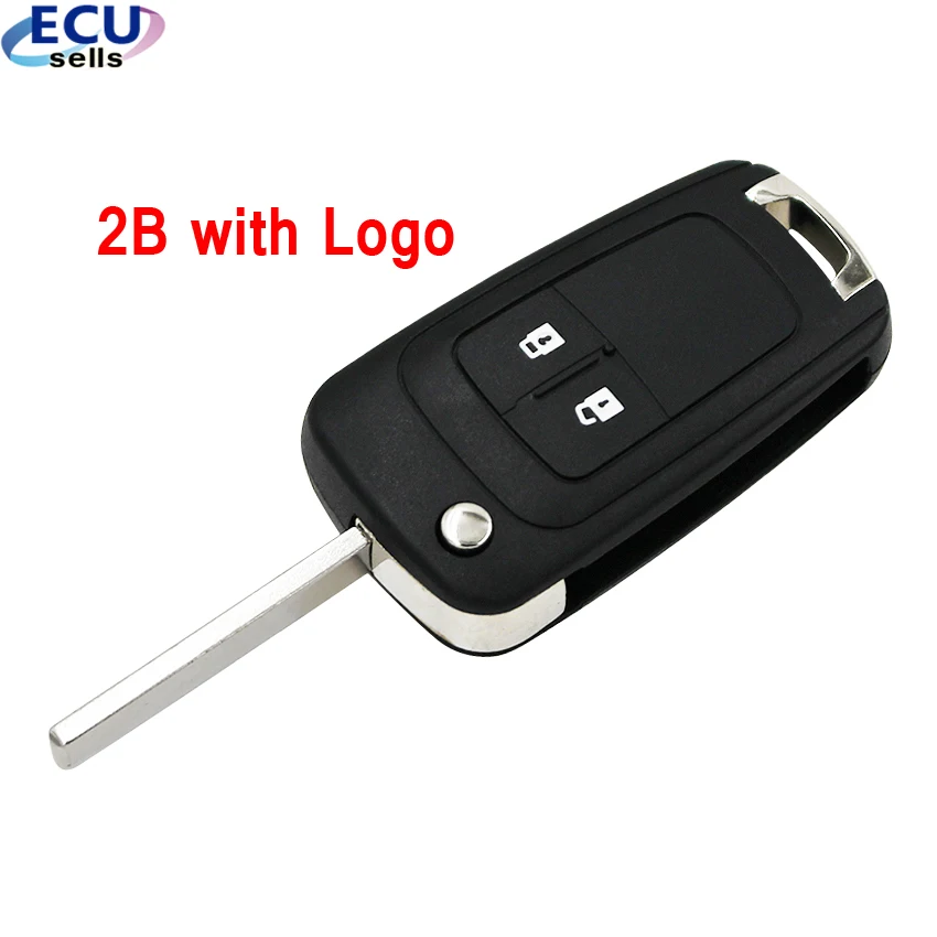 

Promotion ! NEW 2 Button Flip Folding Key Shell Case Fob for Chevrolet Aveo Cruze Uncut Blade with Logo