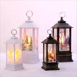 Рождественские подарки "Белый Снеговик" Санта-Клаус огонь пламя лампа декорационные светодиодные светильники фонарь масляная лампа