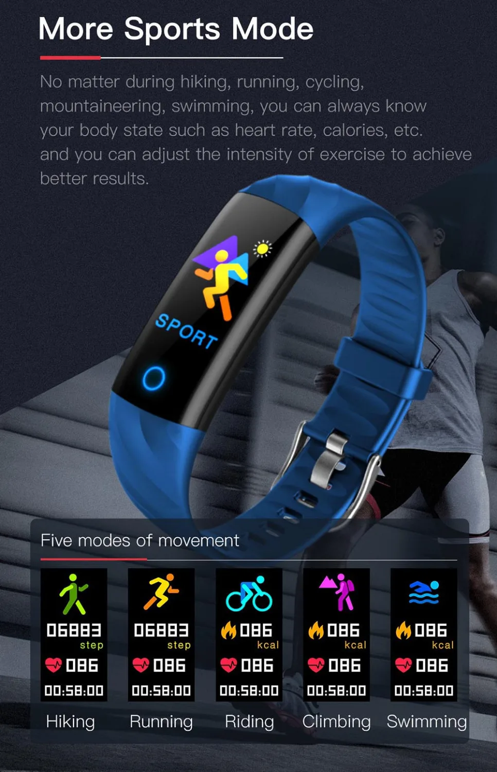 D24 Smart Breathable Wristband Heart Rate Tracker Blood Pressure Oxygen Fitness Tracker Sports Smart Band for Xiaomi 8 SE Max 3