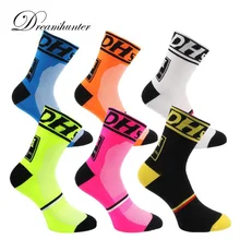 Дышащие носки для велоспорта унисекс Спортивные компрессионный наколенник высокие уличные гоночные беговые носки для мужчин Calcetines Ciclismo