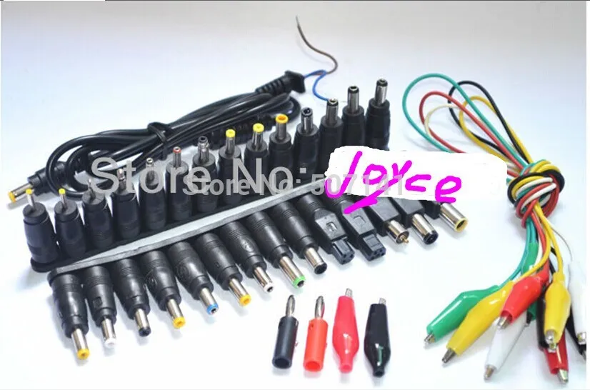 1 Set /37pcs New Universal AC DC Jack Charger Connector Plug for Laptop /Notebook AC DC Power Adapter with Cable Free Shipping