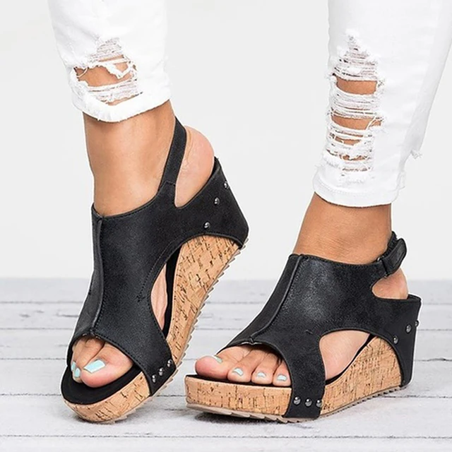 Women Sandals 2018 Wedges Shoes Women High Heels Sandals With Platform Shoes Female Wedge Heels Peep Toe Women Summer Shoes