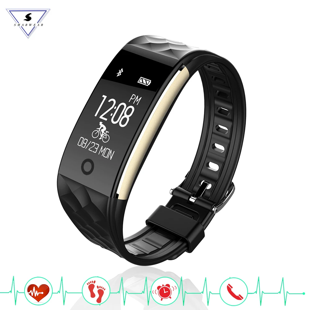 Ssmarwear S2 Smart Wristband Heart Rate Monitor band IP67 Sport Fitness Bracelet Tracker Bluetooth For Android IOS PK miband 2
