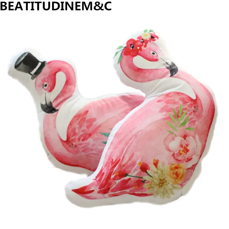 

Hawaiian Style Couple Flamingo Plush Toy Sofa Pillow Cushion Animal Filled Toys Children's Toys Home Decor Gifts