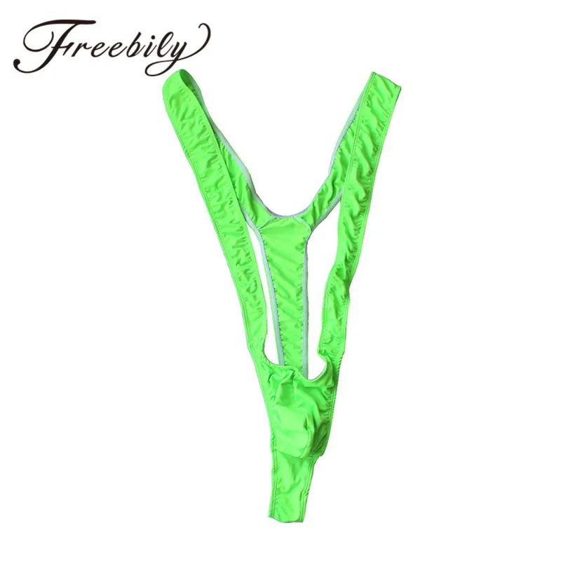 FREEBILY яркие Фторопластовые сексуальные мужские стринги Гей Нижнее белье бандаж