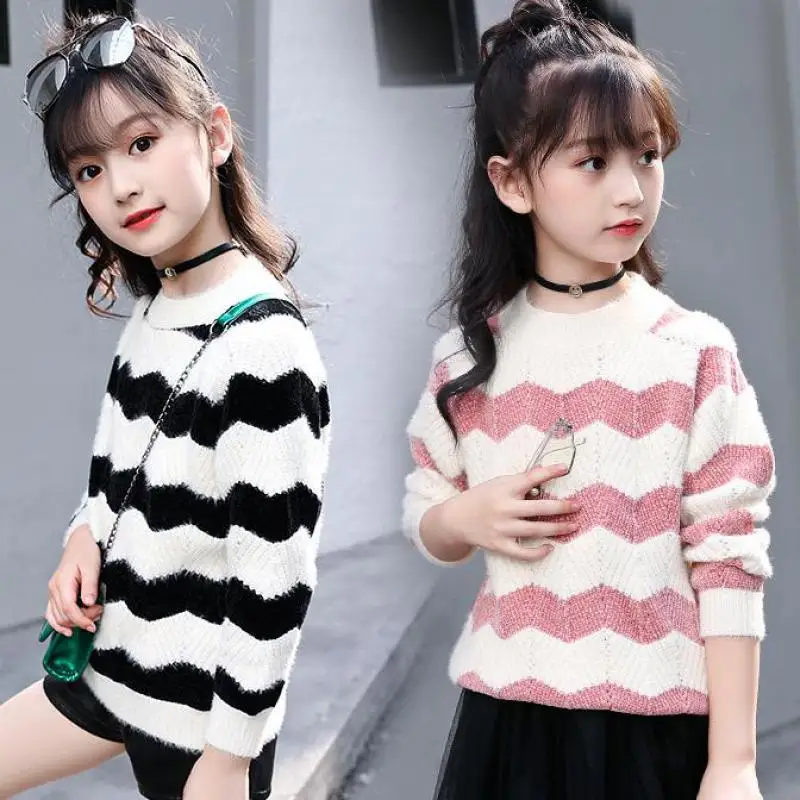 

2018 Baby Girls Sweaters Cute Cotton Sweater Kids Girls Clothes Autumn Winter Knitted Sweater Pullover Cardigan Pull Fille 10 12