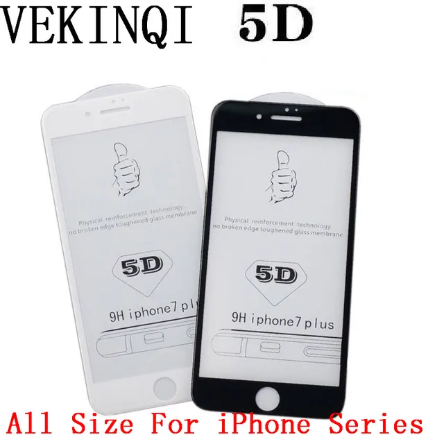 vekinqi 5d full cover screen protector tempered glass front film for iphone 5 size screen