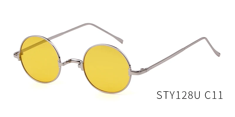 Long Keeper Round Sunglasses Men Women Fashion Retro Metal Sun Glasses Eyeglasses Eyewear Spectacles HD Lens Shade UV400 Outdoor - Цвет линз: C11Silver Yellow