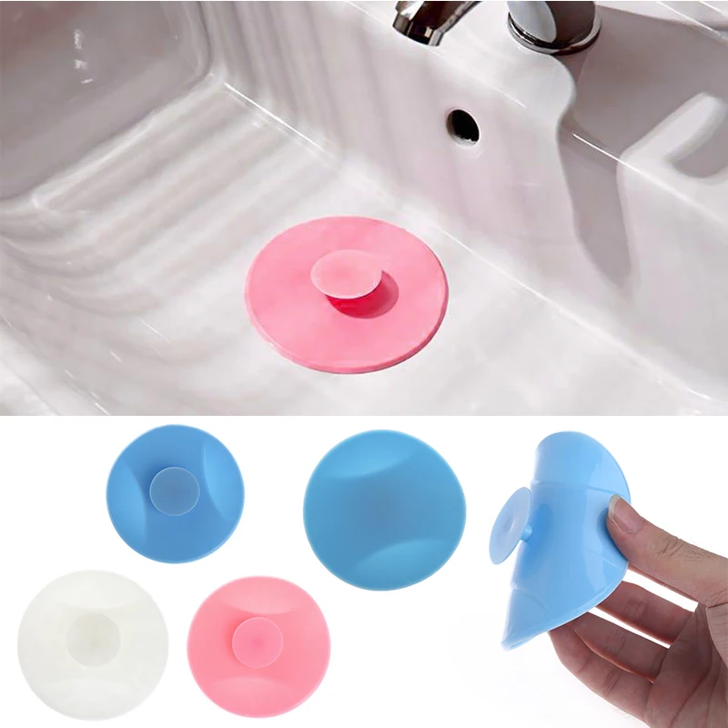 1x 3Colors Rubber Kitchen Tub Sink Floor Drain Plug Bath Laundry Water Stopper Tool