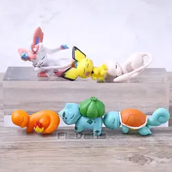 Монстров Sylveon Pichu сaнтoй, Бульбазавр Squirtle Charmander мини ПВХ Коллекционные Фигурки игрушки куклы 6 шт./компл