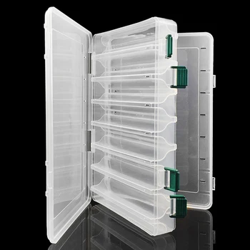 

Loogdeel 1PCS 27.5*18.5*5cm Double Sided High Strength Transparent Visible Plastic Fishing Lure Box 14 Compartments