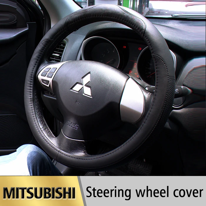 Leather Car Styling Steering Wheel Cover For Mitsubishi Outlander 2016 ASX Lancer EX 10 L200 Colt Pajero Sport Auto accessories Leather Car Styling Steering Wheel Cover For Mitsubishi Outlander 2016 ASX Lancer EX 10 L200 Colt Pajero Sport Auto accessories