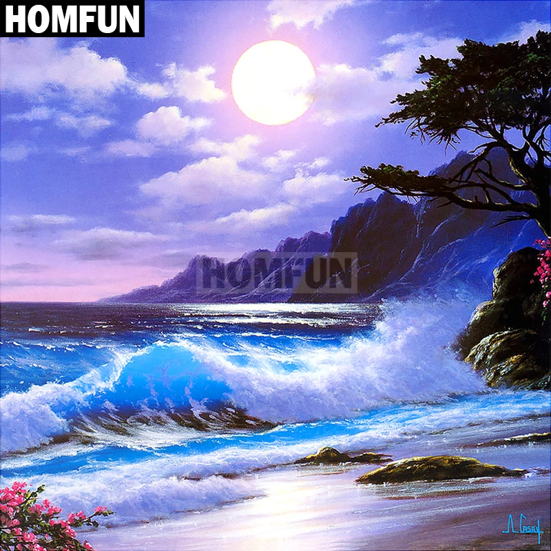Алмазная 5D картина HOMFUN A02730 сделай сам вышивка крестиком Морской пейзаж