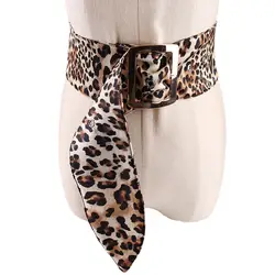 Новый Большой кольцо пряжки ткань ремни для женщин широкий Высокая талия леопардовый корсет платье с поясом блузка Ceinture Femme Riem