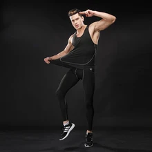 Compression Set 2PCS Running Bodybuilding Clothing Jogger Soccer font b Football b font Sport Training Legging