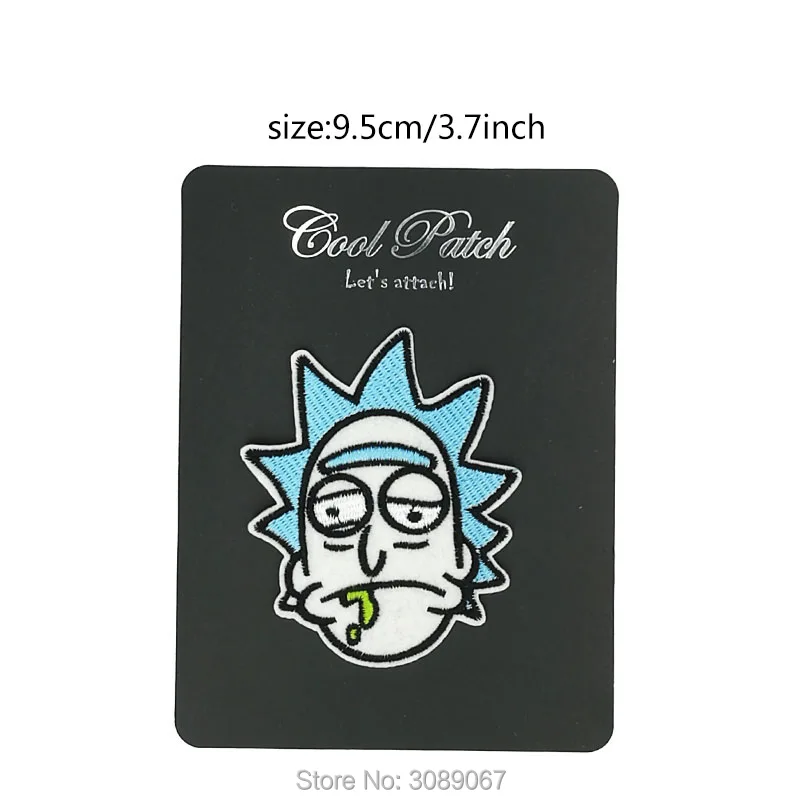 

Rick and morty character Embroidered Patches TV Series Movie Anime Iron On badge Movie halloween cosplay costume clothing diy