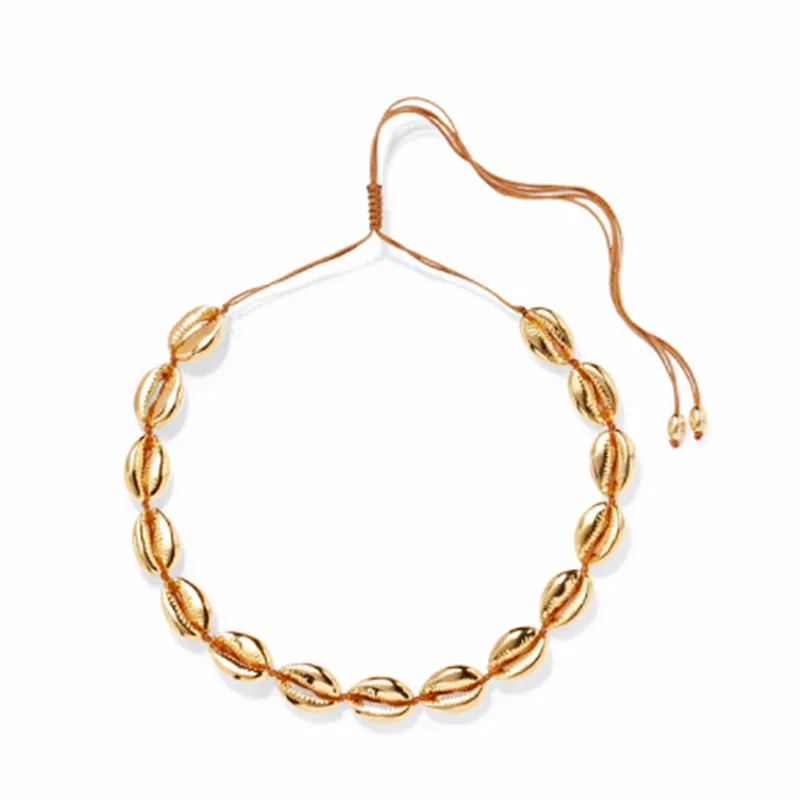 

small Puka Natural Shell gold cowrie Shell necklace bff boho women best friend cowry seashell corrente masculina choker necklace