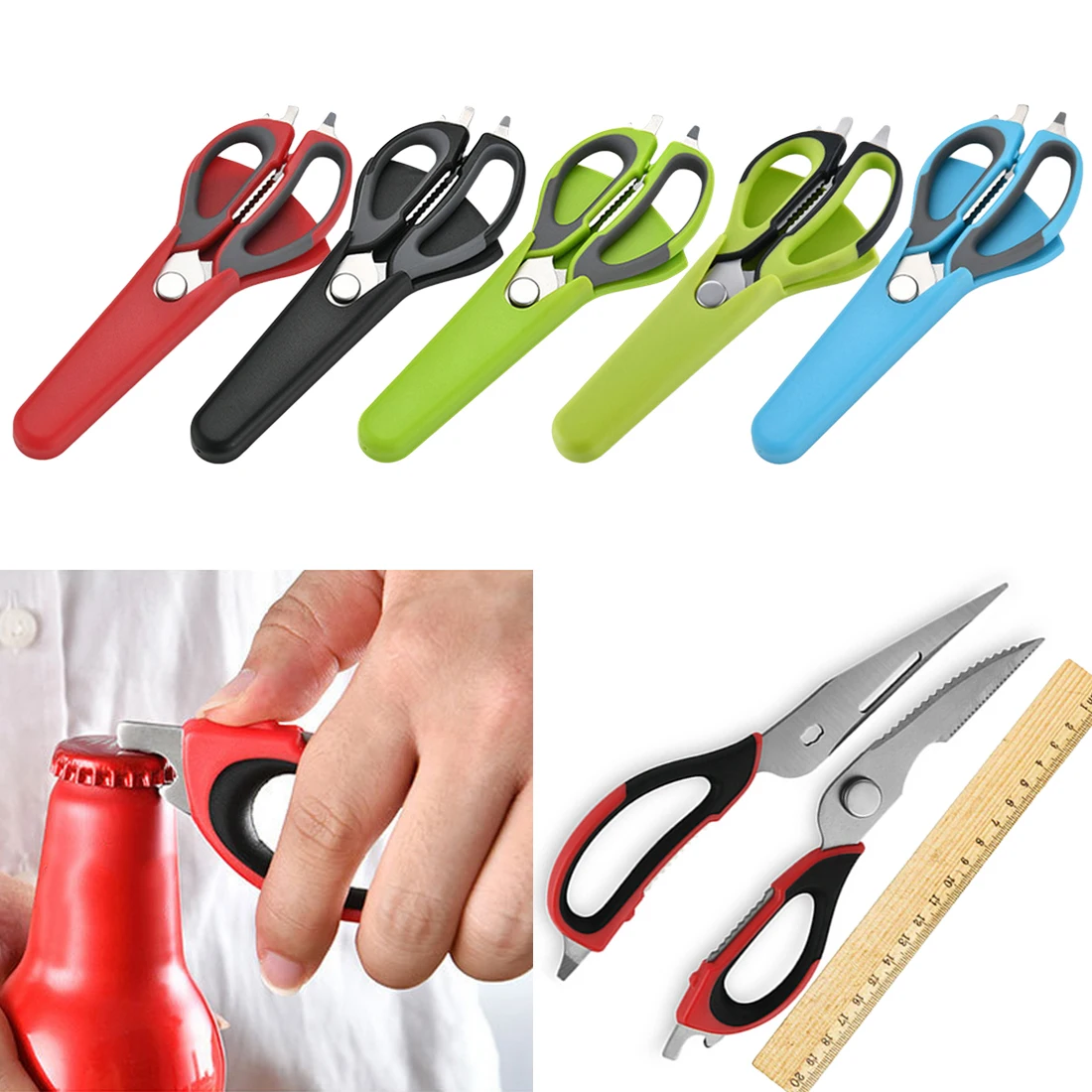 

2 in 1 Kitchen Scissors Knife For Fish Chicken Household Stainless Steel Multifunction Cutter Shears Cooking Tools
