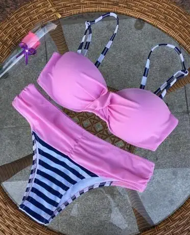Trajes de baño 2019 Sexy Bikini Push Up traje de baño para mujer Bandeau playa trajes de baño brasileño más tamaño Bikini Set Biquini Trajes de baño 2019 Sexy Bikini Push Up traje de baño para mujer Bandeau playa trajes de baño brasileño más tamaño Bikini Set Biquini