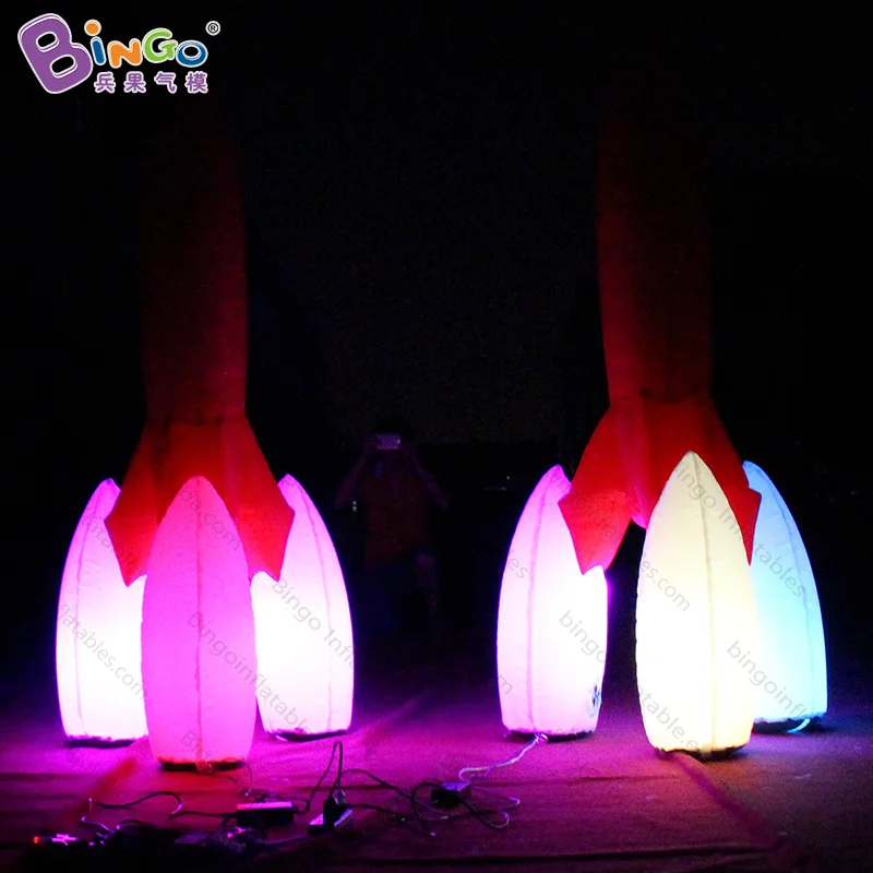

inflatable rocket balloon with led lighting, 16 colors change 2M tall rocket balloon for party event decoration-inflatable toy