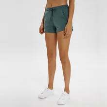 LU-64 спандекс женские шорты для йоги однотонная одежда для занятий спортом, в тренажерном зале Бриджи лосины на эластичные для фитнеса женские Комбинезоны шорты для бега