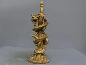 

16'' Art Deco Sculpture Chinese Dragon Bronze Statue