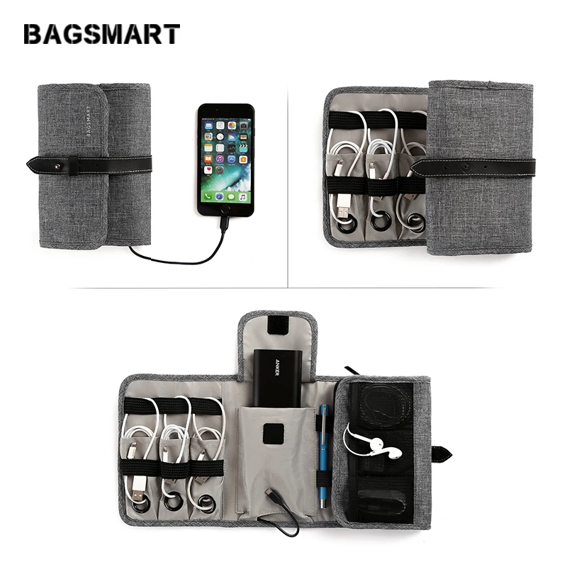 BAGSMART Лидер продаж USB кабель зарядное устройство Tote чехол сумка для хранения Портативный цифровой Аксессуары Гаджеты устройства путешествия Органайзер сумки