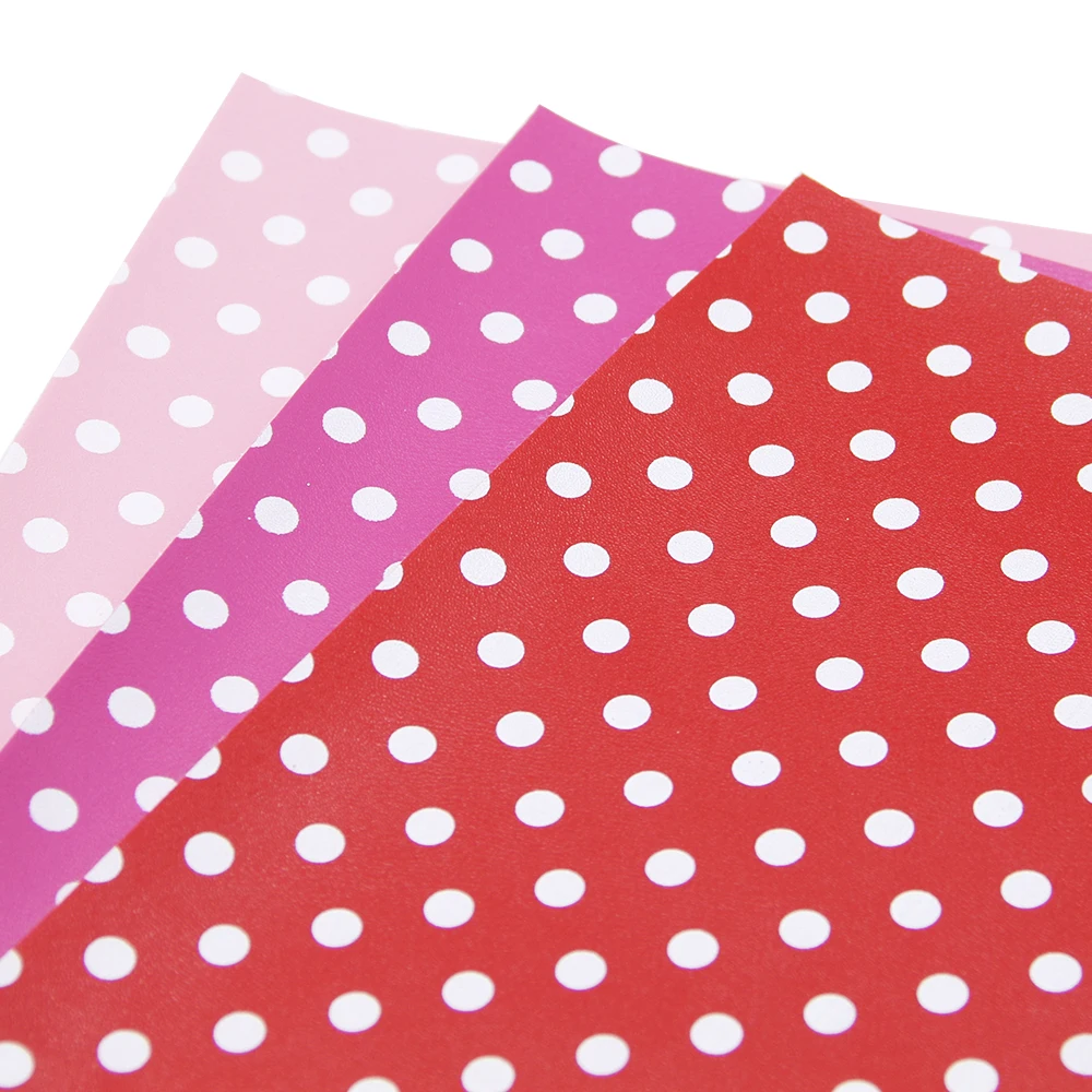 

David accessories 20*34cm dots spotted printed Faux Synthetic Leather Fabric,DIY Decorative Garment Knotbow Bag Shoes,1Yc5509