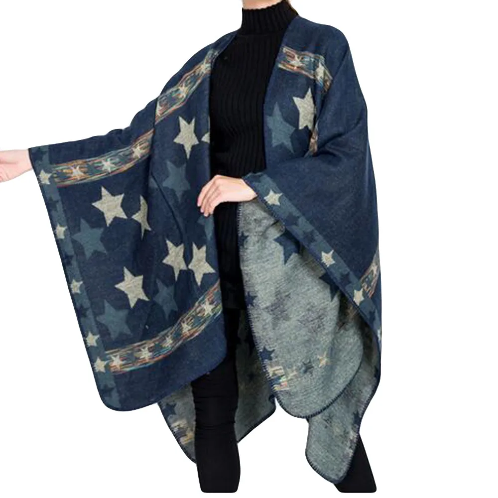 Buy Women Ladies Coat Blanket Oversized Five Pointed
