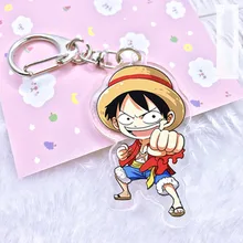 Buy Japan Anime One Piece Acrylic Twoside Print Keychain Mini Cartoon Figures Keyrings Portachiavi Toys Free Shipping