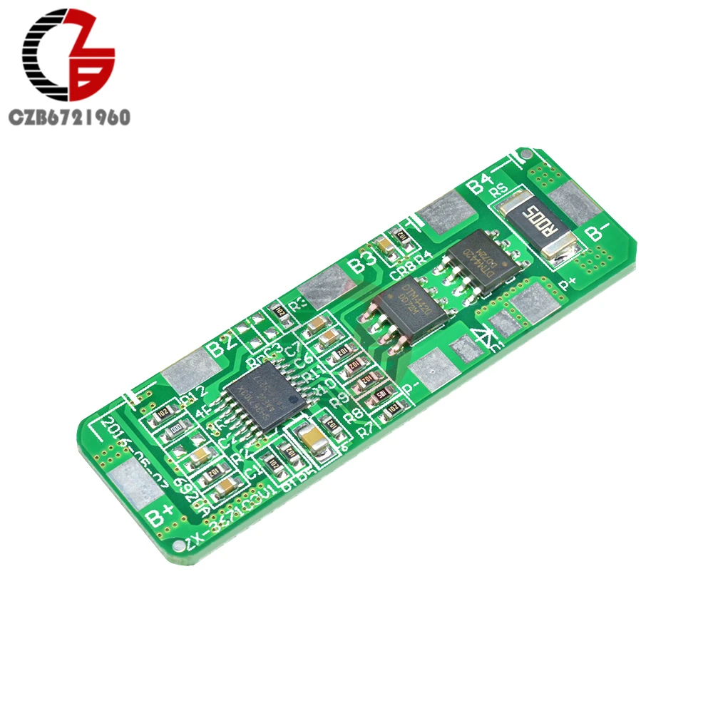 

Lithium Battery Protection Board 3A-5A PCB BMS Control for 4 Pack 4S 18650 Li-ion lithium Battery Cell MOS Transistor Overcharge