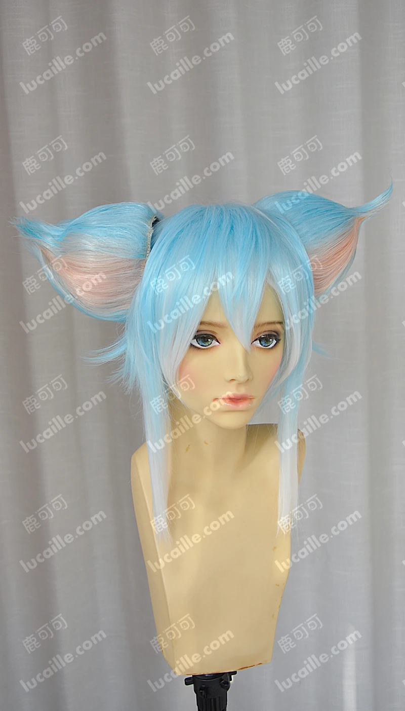 Anime Sword Art Online Asada Shino Sinon Cosplay Wig Short Heat Resistant Synthetic Hair Wigs+ Wig Cap+ Ears