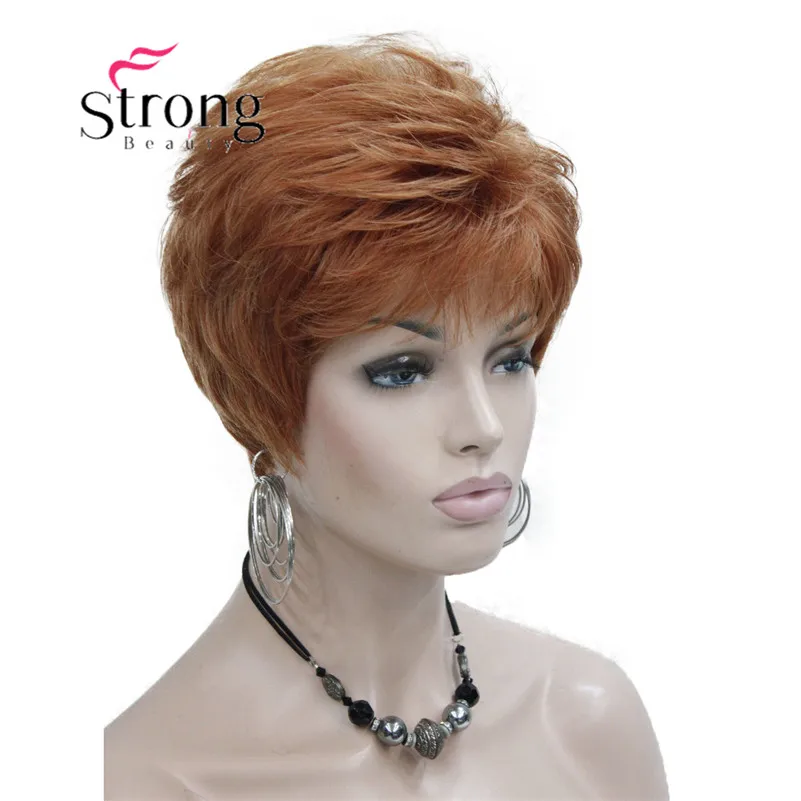 RG-ZORA #130A women`s short straight synthetic daily wig orange brown blonde 5 color choices (2)