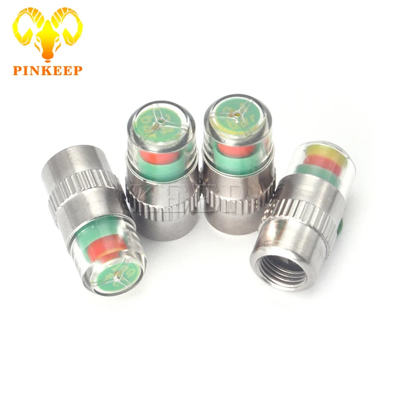 

4Pcs/Lot Car Wheel Tire Valve Caps 2.4 Bar Tyre Pressure Monitor Sensor Indicator Stem Air Cap For Mercedes BMW Audi Accessories