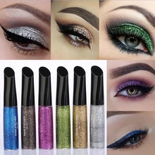 Новинка, подводка для глаз, бренд, макияж для женщин, Быстросохнущий пигмент, синий, серебристый, золотой, жидкий блеск, подводка для глаз, водонепроницаемый макияж