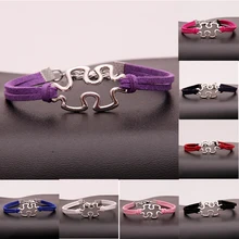 1000 шт./лот) Бесконечность Плетеный Браслет-головоломка и браслеты знак головоломки обертывание Веревка Браслет аутистическая известность ювелирные изделия 8 цветов