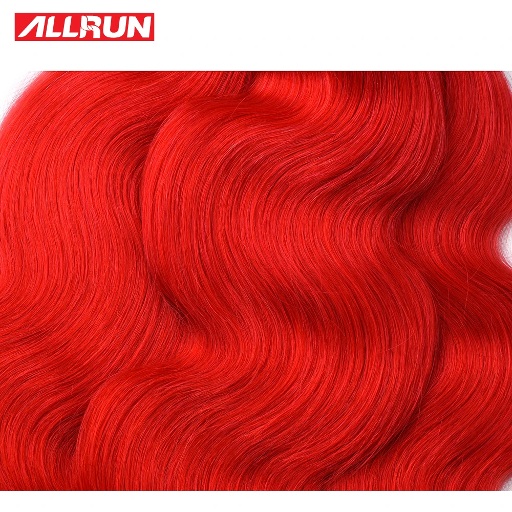 ALLRUN Human Hair Weave Bundles Colorful Peruvian Body Wave Bundles Dark Red Dyed Remy Hair Extensions 1/3/4 Bundles Deal ALLRUN Human Hair Weave Bundles Colorful Peruvian Body Wave Bundles Dark Red Dyed Remy Hair Extensions 1/3/4 Bundles Deal