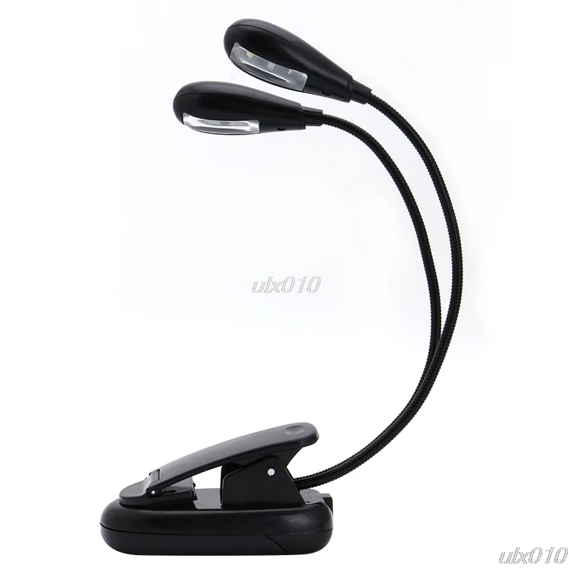 

1PC USB Charging 2 Dual Arm 4 LED Lamp Clip On Light For Book Reading Tablet Laptop Flexible Book Lights S18 Drop ship