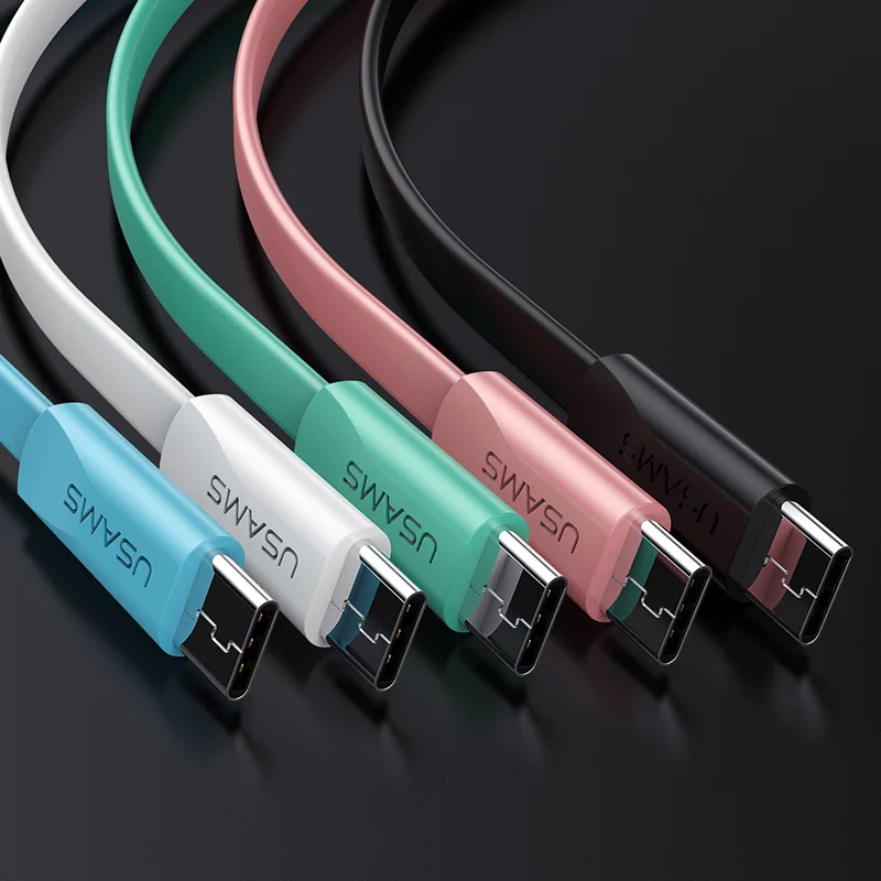 USAMS Тип C кабель для samsung Xiaomi huawei Oneplus, Тип-C USB кабели для передачи данных Шнур синхронизации 2A быстрой зарядки телефонный кабель Кабель с разъемом usb-c