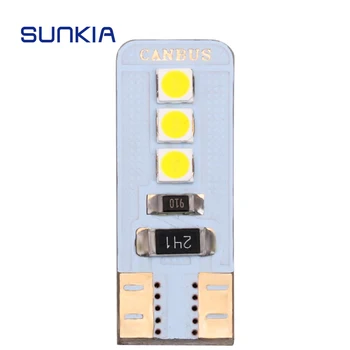

SUNKIA 1Pcs Bright Ultrathin T10 194 168 W5W LED Replacement Bulb Parking Light 12V 3030 6SMD LED CANBUS Interior Lighting